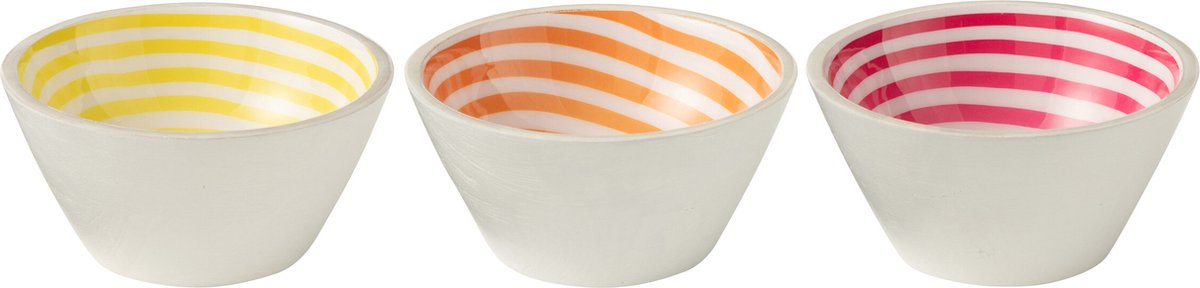 J-Line kom Spiraal - hout - roze/oranje/geel - medium - 3 stuks