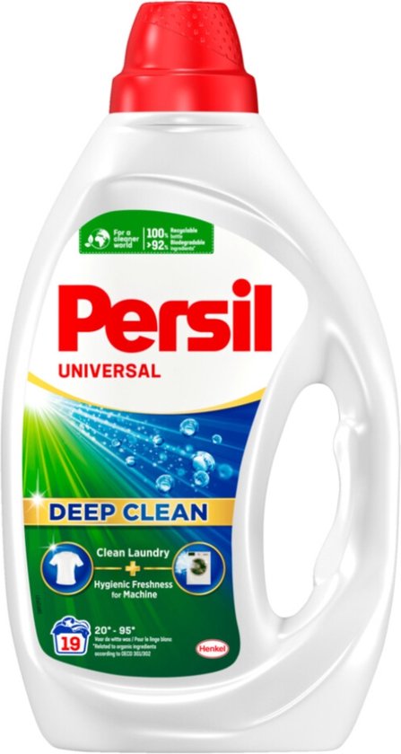 Persil Universal - Nettoyage en profondeur - Lessive liquide - Lessive Witte et colorée - 19 lavages