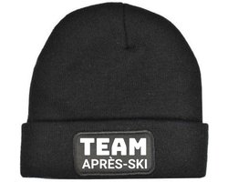 Team Après ski Muts - Zwart - Beanie - Uniseks - Apres ski muts - Ski muts - Grappige teksten - Warme muts - bier - apres ski kleding - onesize