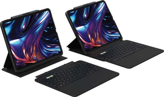 QYiiD TouchPad Toetsenbordhoes voor iPad Air 5th 2022/ Air 4th Gen 10.9 2020/ iPad Pro 11 2021/2020/2018, magnetisch afneembaar toetsenbord muis en slanke standaard hoes met potloodhouder, roze