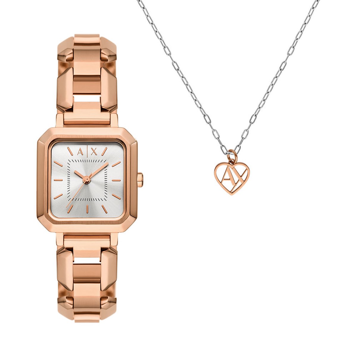 Armani Exchange Dames Horloge geschenkset 27 - Rosékleurig