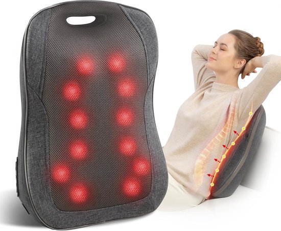 KHYR® Shiatsu Massagekussen Draadloos Grijs met