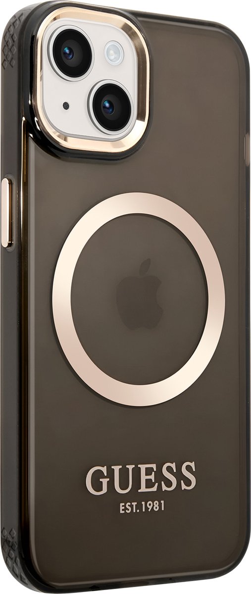 Guess Telefoonhoesje iPhone 14 - TPU, Magsafe Back Cover, Beschermend, Zwart