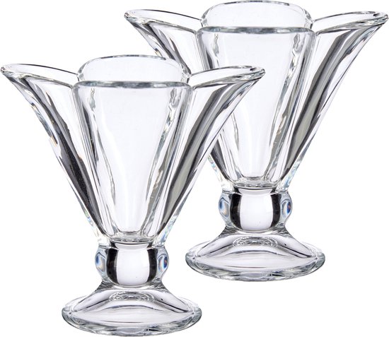 Set de 6 pièces Coupes à glace / bols à glace en verre 300 ml - Bols à dessert