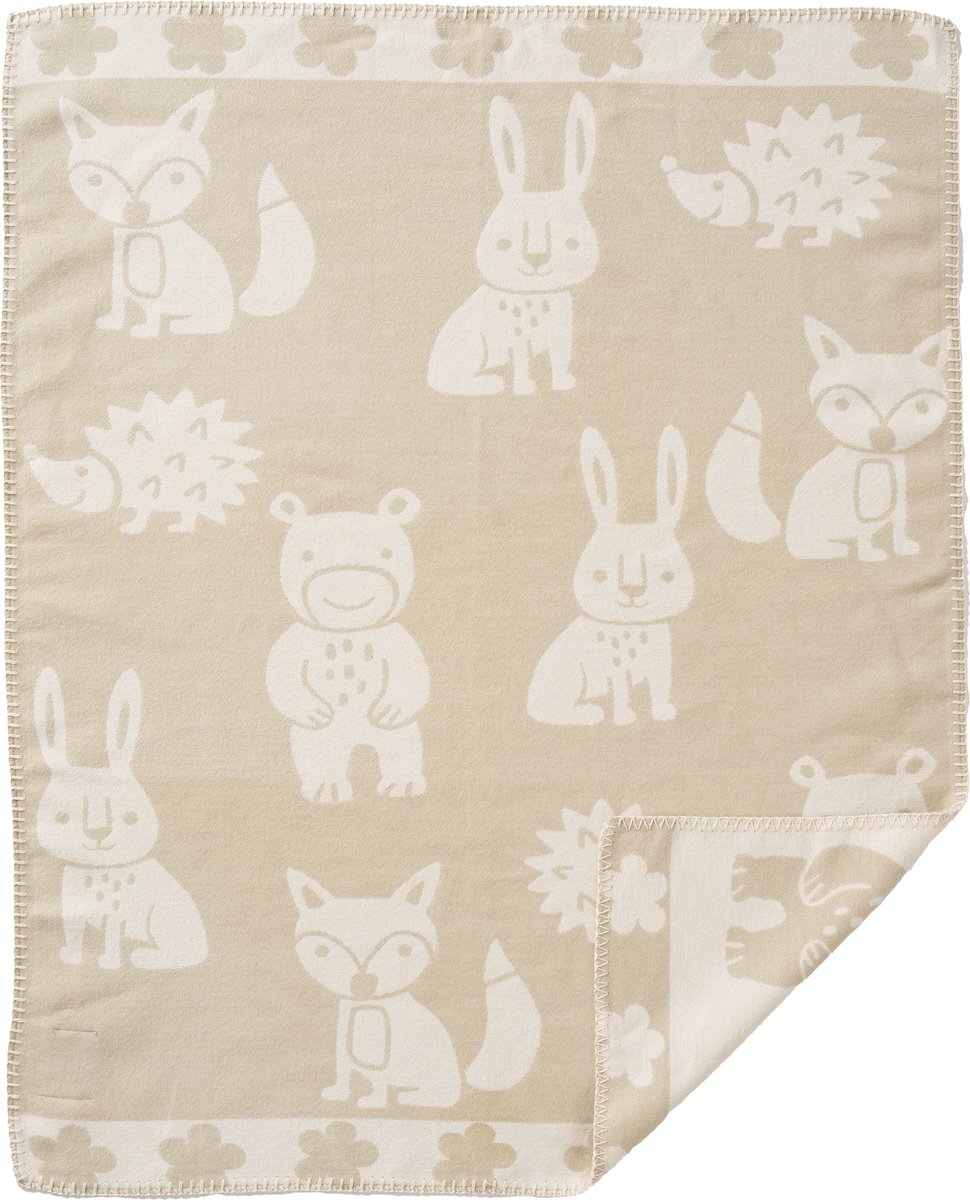 Klippan wiegdeken katoen Smile beige
