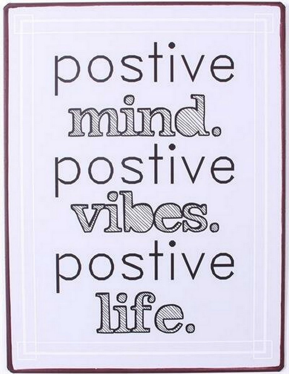 Tekstbord Positve Mind metaal / Hangend