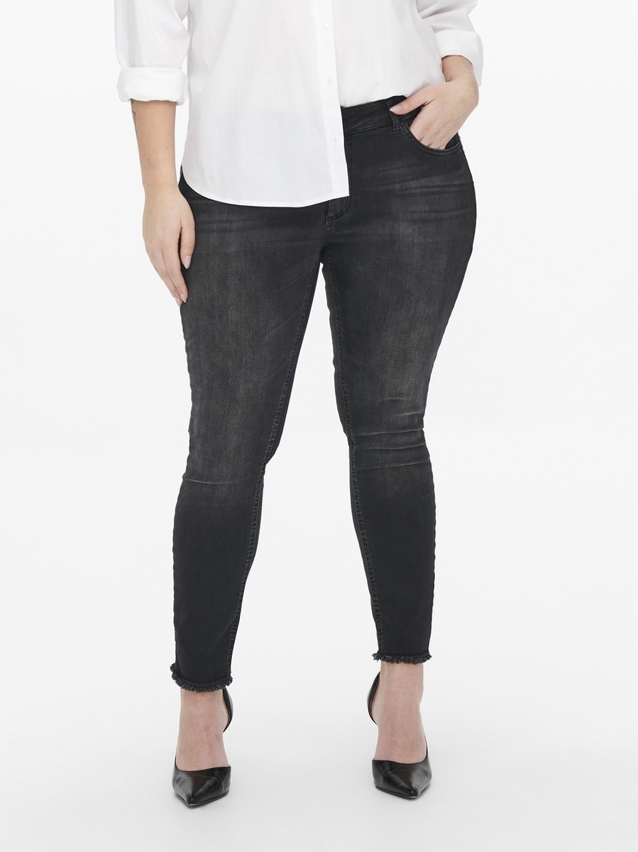 ONLY CARMAKOMA - CARWILLY REG ANK SKINNY JEANS BLACK NOOS - Dames - Jeans