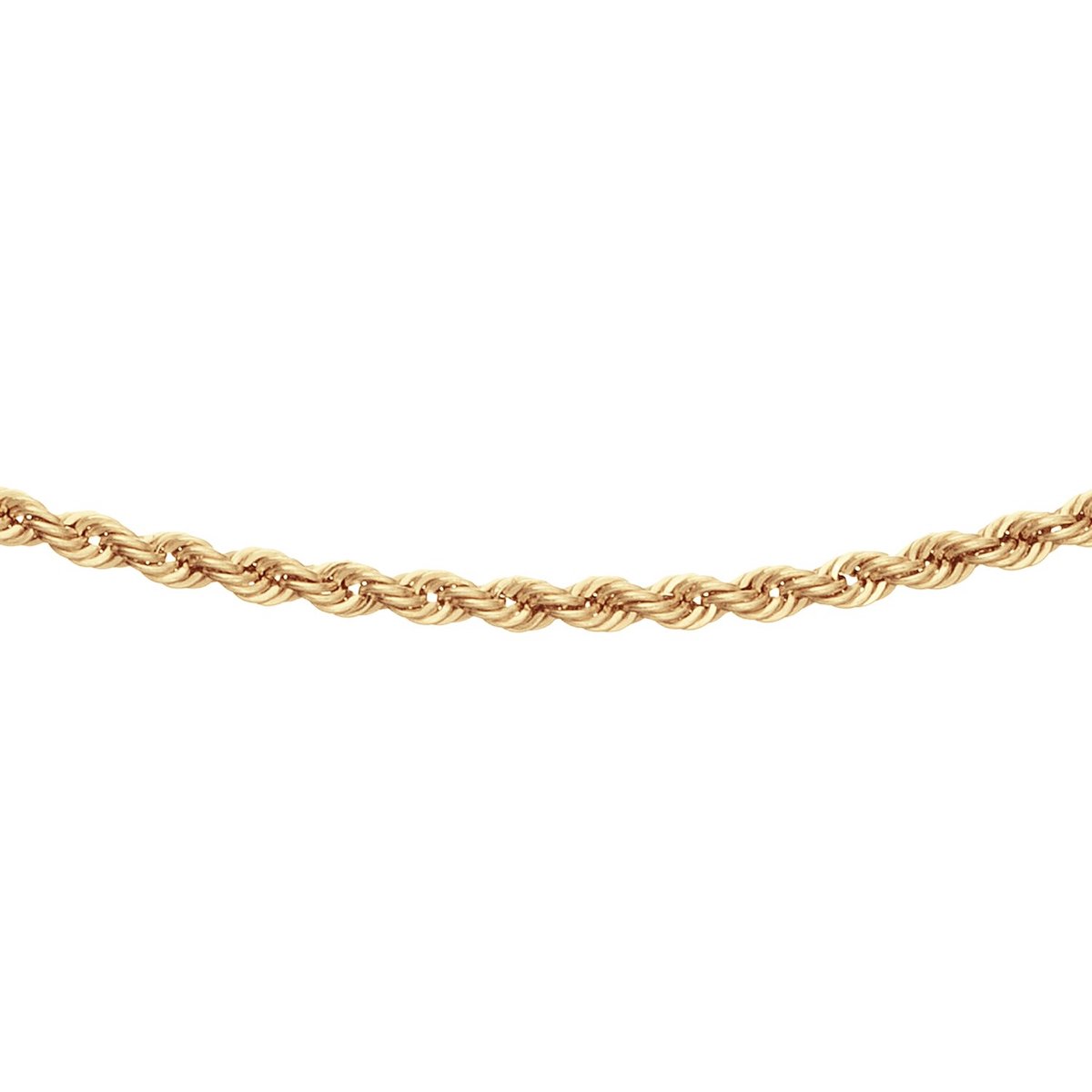 Glow 201.1462.45 Dames Ketting - Collier - Sieraad - Schakelketting - 14 Karaat Goud - Koord - 3 mm breed - 45 cm lang