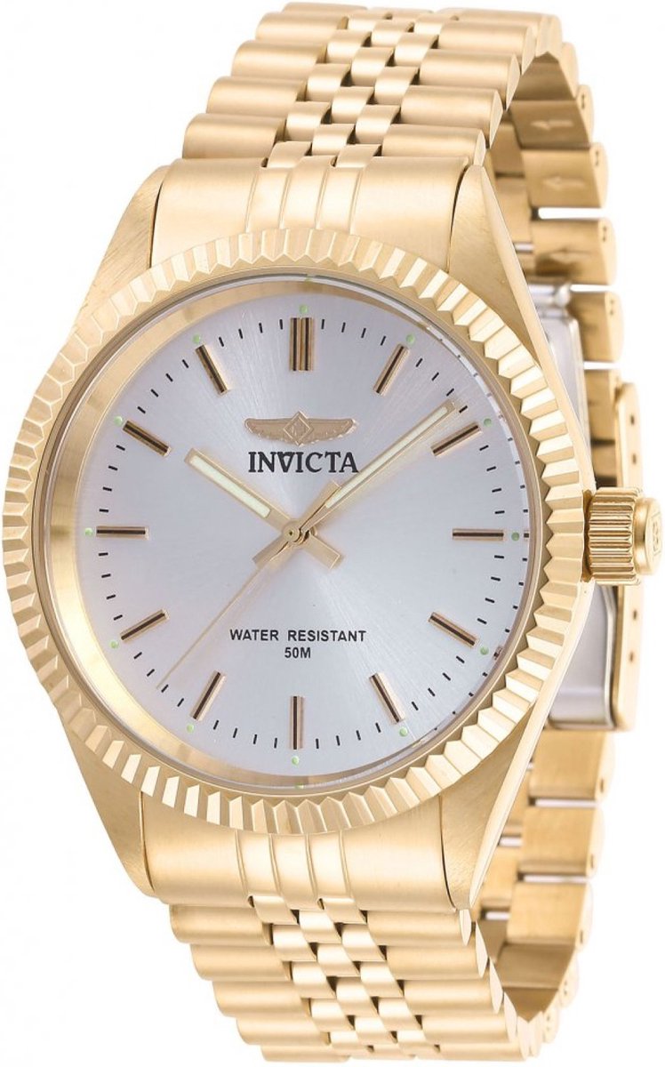 Invicta Specialty 29384 Heren Horloge - Waterdicht - Analoog - Quartz Uurwerk - Roestvrij Staal met zilveren Wijzerplaat - 43mm