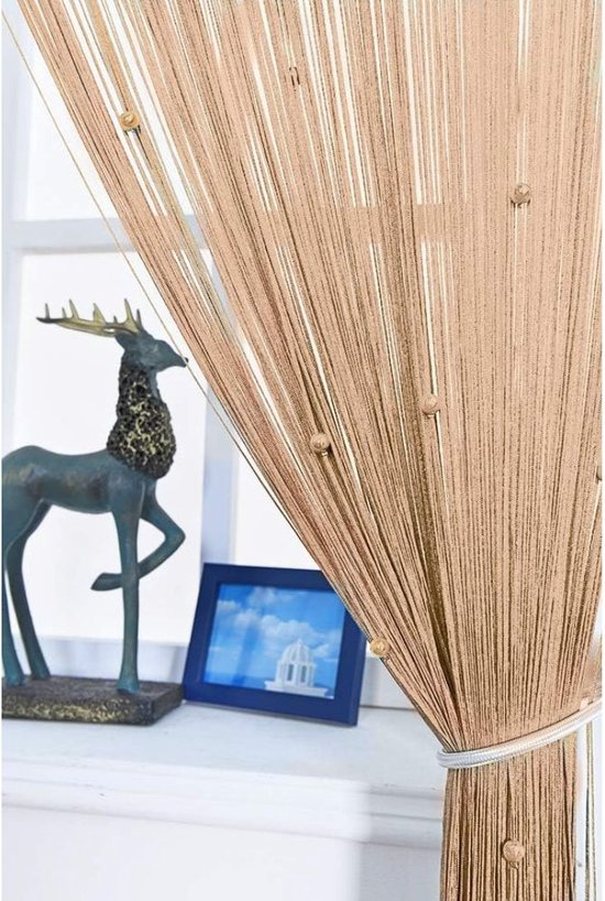 ApexArte® Deurgordijn Kralen - Macrame - 90x200cm - Beige — afbeelding 2
