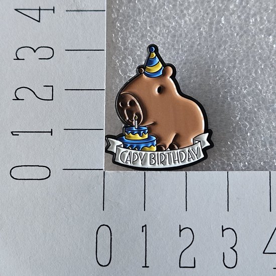 Anniversaire de Capy, fête de capybara, broche en émail, broche décorative, cadeau, collection, passe-temps et plus