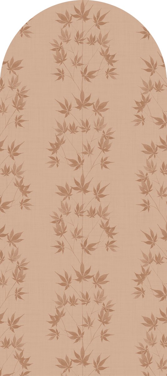Muursticker - behangboog - Japandi tan beige - 85 x 190 cm - wanddecoratie slaapkamer - zelfklevend behang - peel and stick wallpaper