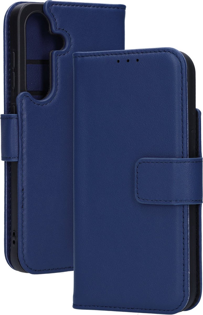 Mobiparts Leather Wallet Case geschikt voor Samsung Galaxy S25 - Blauw