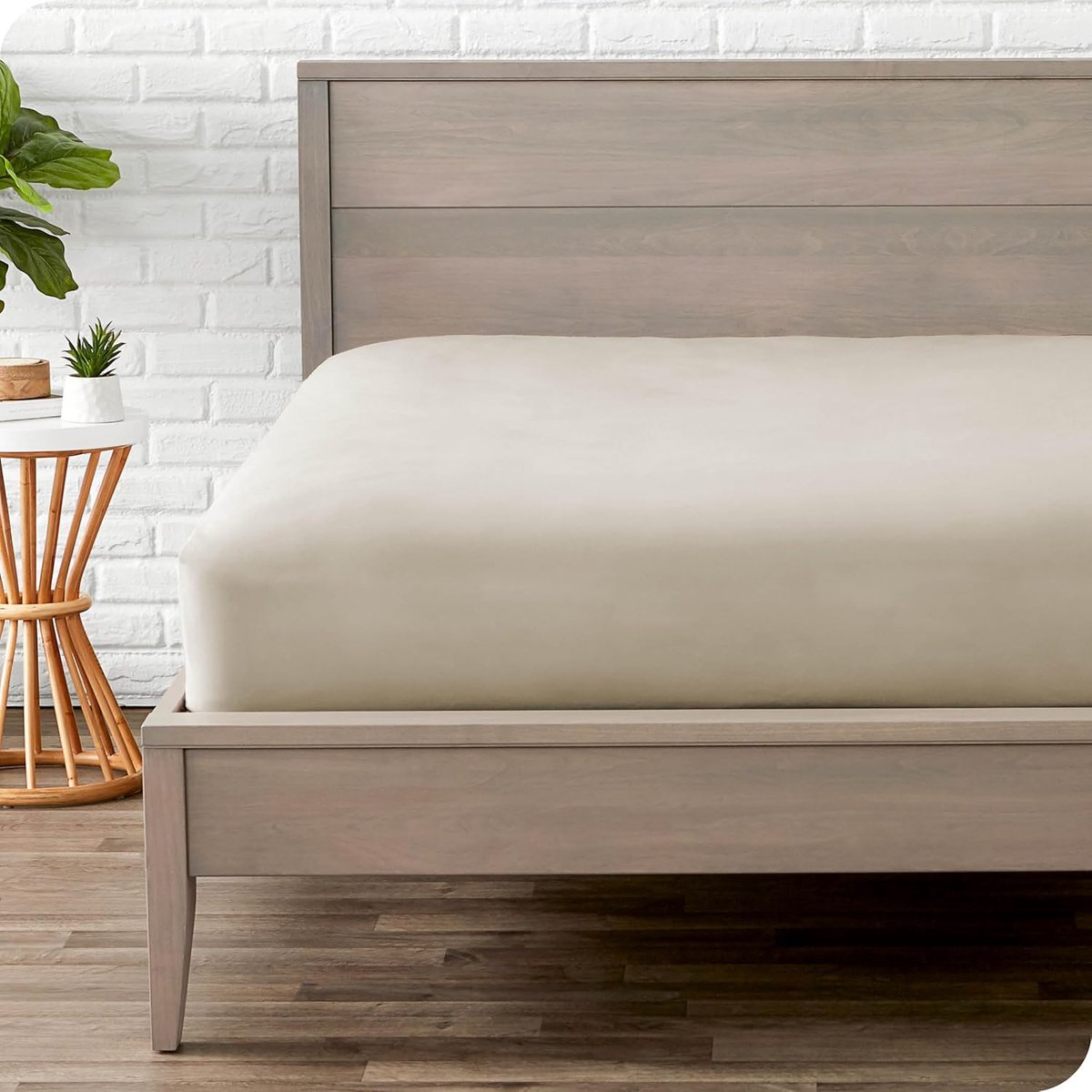 Goodivery ® Comfort Fitted Sheet - 1800 Brushed Polyester Microfiber - 180 x 200 cm, Sand