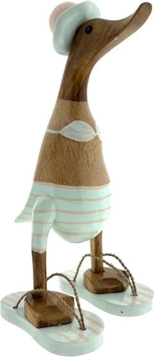 Houten eend Zoe L mint streep