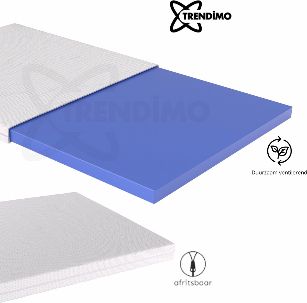 90x190 - Topper HR Koudschuim - Hybrid - Topdekmatras - 9 cm - Afritsbaar Wasbaar Tijk - Orthopedisch