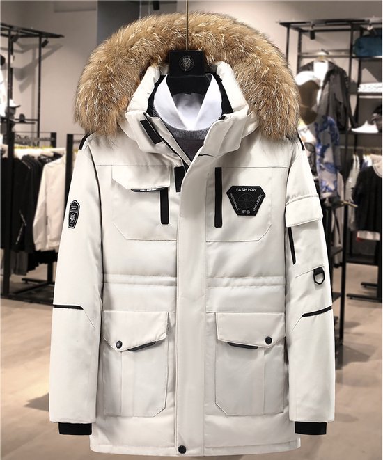 Winter dikke donsjas/koudebestendige warme dikke top/modieus sportjack L Beige