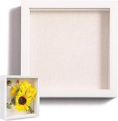 Diepe 3D-fotolijst om te vullen - 20 x 20 cm - vulbaar objectlijst - vierkant - Shadow Box - foto frame - tableaulijst