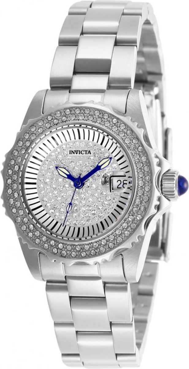 Invicta Angel 28439 Dames Horloge - Waterdicht - Analoog - Quartz Uurwerk - Roestvrij Staal met gouden Wijzerplaat - 30mm