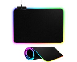 Gaming Muismat - met RGB LED Verlichting - 32x27cm - Anti-Slip