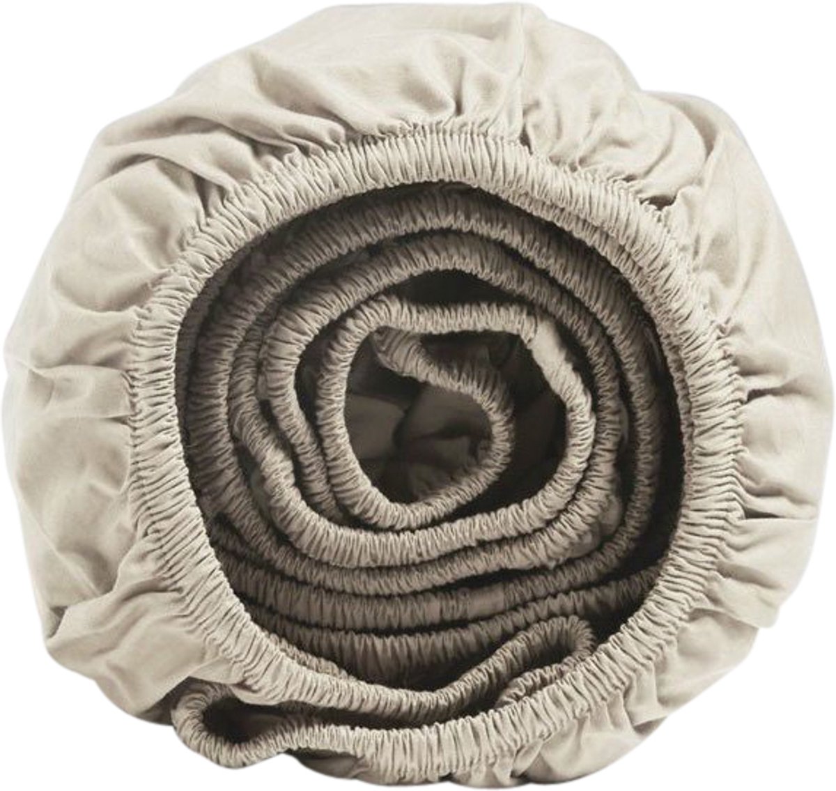 Yumeko hoeslaken topper percal katoen wit zand 180x200x10 - Bio, eco & fairtrade