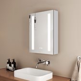 EMKE Spiegelkast met Verlichting - Anti Condens - met Stopcontact & USB - 40x60 cm - Aluminium - Badkamerkast