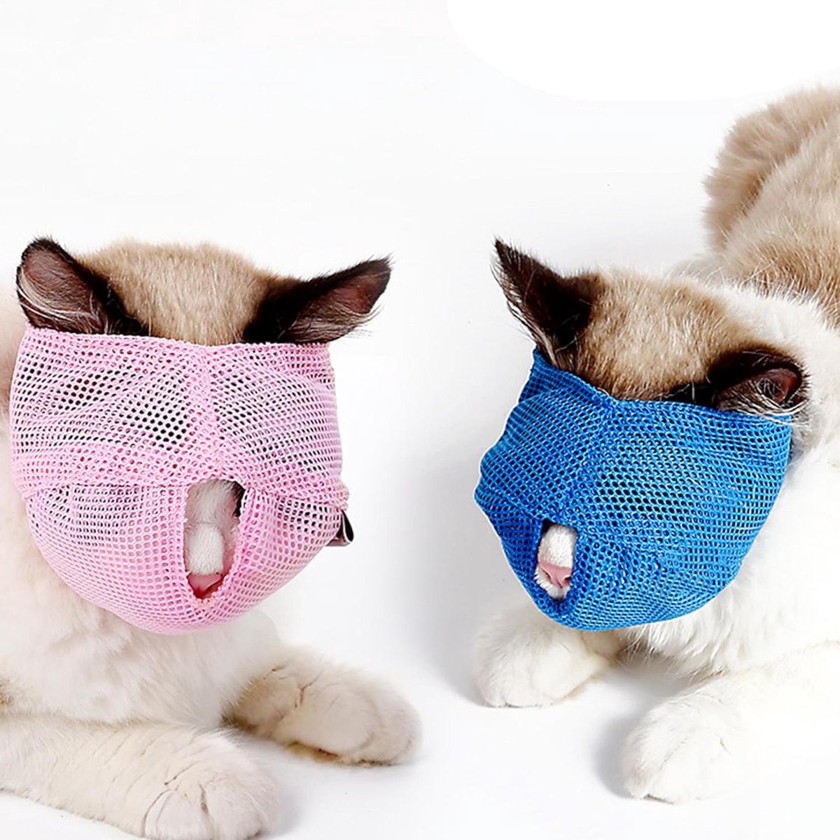 2 stuks kattenmuilkorf met kogel - Ademend mesh, kalmeert de kat en voorkomt krassen