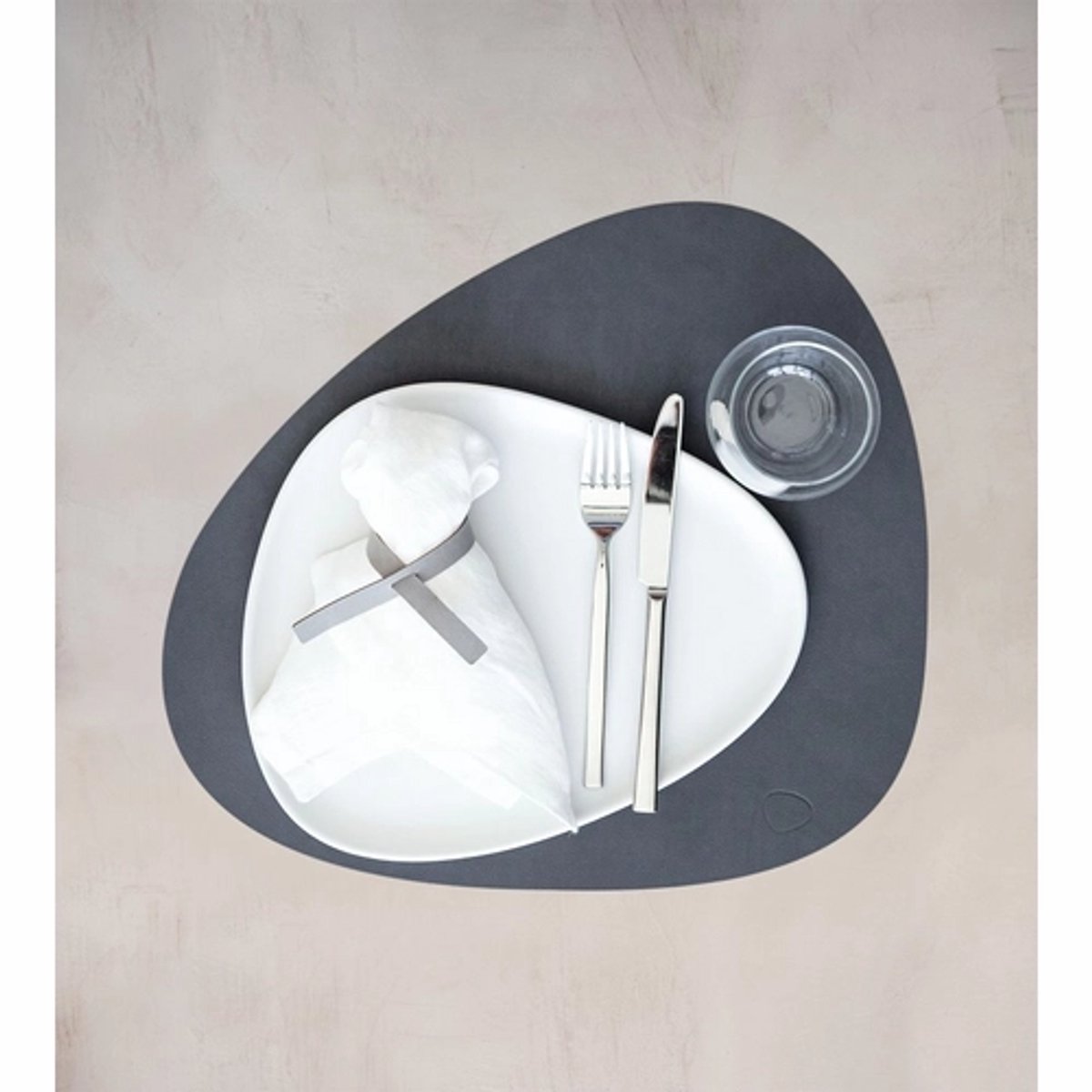 Placemat Lind DNA Curve L Nupo Anthracite (Set van 4)-37 x 44 cm