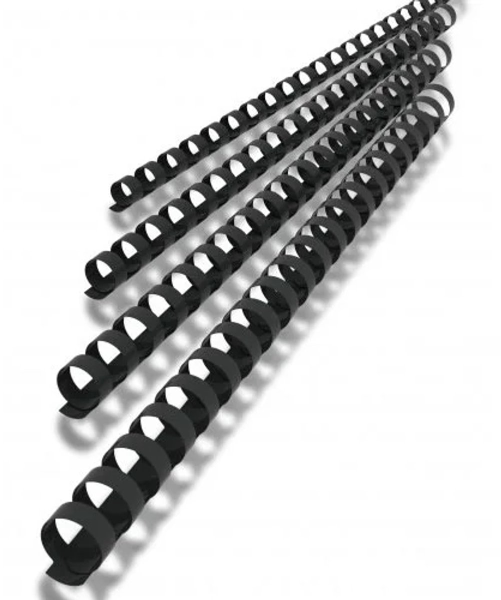 Q-CONNECT bindrug 6mm 21 rings 100 stuks zwart