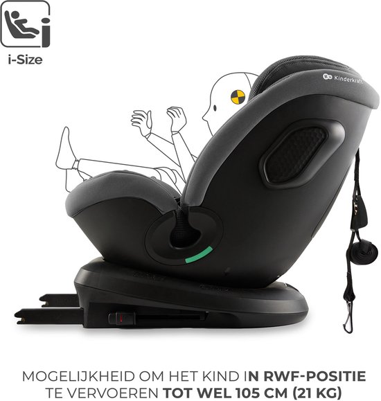 Kinderkraft Xpedition3 Autostoel - I-Size - Grijs - 360° draaibare isofixbase - met extra veiligheidssystemen van Kinderkraft — afbeelding 2