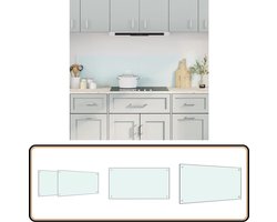 vidaXL Keuken Spatschermen - 80x50 cm - 2 stuks - Wit Keuken Spatscherm - Spatbord Keuken - Keuken Accessoires - Gehard Glas - Kookplaat Bescherming
