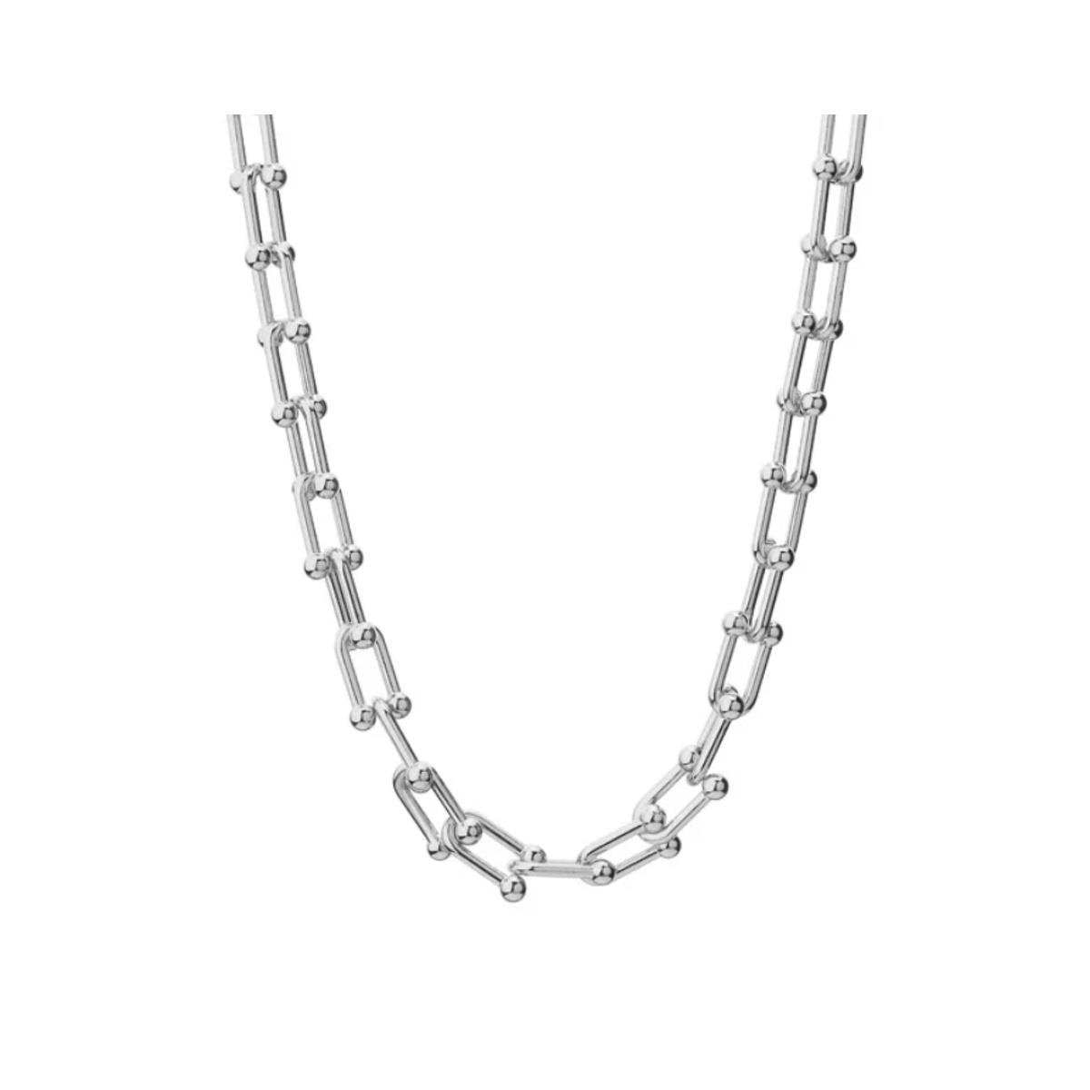 Style King Unisex RVS U Chain Schakelketting 50+4cm Verstelbaar - Moderne Roestvrijstalen Ketting met 7mm Schakeldikte - Minimalistische en Gedurfde Sieraden voor Elke Gelegenheid