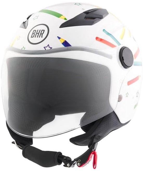 Motorhelmen voor Kinderen Veiligheidshelm Integraalhelmen Kinderscooterhelm Bromfietshelm Street Bike Helm voor Meisjes Jongens A,52-54CM