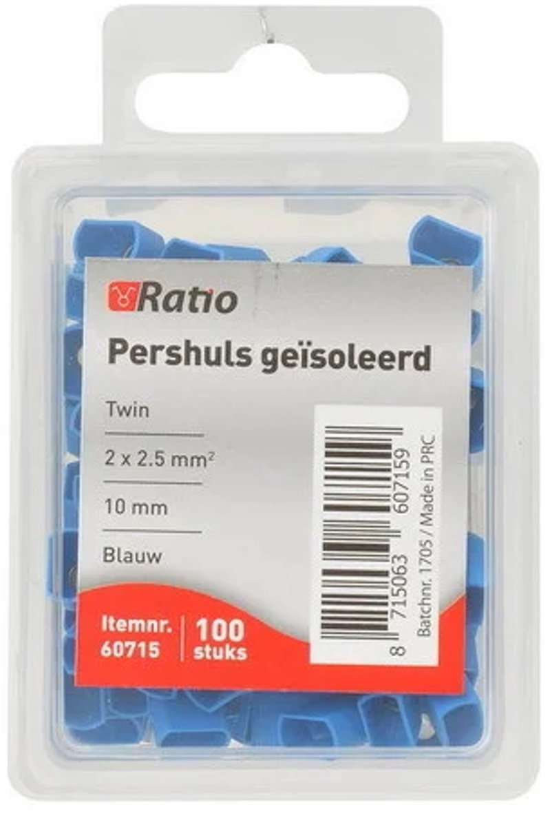Ader Eindhuls Geïsoleerd Twin 2,5mm Blauw - 100 Stuks