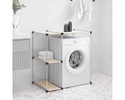 Wasmachine rek - Opbergrek - Wasmachine meubel - Opbouwmeubel - Toilet Rek - 87x55x90,5cm - Crème