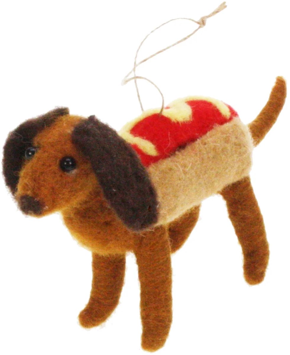 Teckel hotdog vilt 9x5x16cm