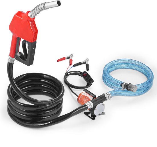 Pompe diesel VEVOR 1/5 HP , 12 V DC , hauteur de refoulement de 9 m, hauteur d'aspiration de 2,1 m, tuyau de refoulement de 3 m, débit maximal de 2,4 l/min, pour Diesel, kérosène et huile de transformateur.