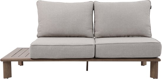 AXI Avery Salon de Jardin, angle, table basse, aspect bois, beige – Salon de jardin avec table - Structure en aluminium thermolaqué - 5 personnes