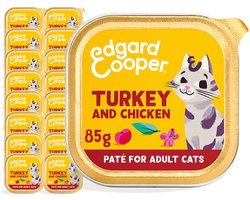 Edgard & Cooper Kattenvoer Graanvrij Natvoer voor Katten Gesteriliseerde of Actieve Kat Natuurlijke Heerlijke PatÃƒÂ© 85g x 16 Verse Kalkoen & Kip, Smakelijk en Uitgebalanceerd, Vers Vlees
