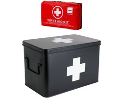 Omslag van Medicijnkist incl EHBO Kit - 41 delig- Medicijnbox - Medicijn Opbergdoos - Medicijnkist Opbergbox - EHBO Opbergdoos - EHBO Opbergbox - EHBO Kist - EHBO Box
