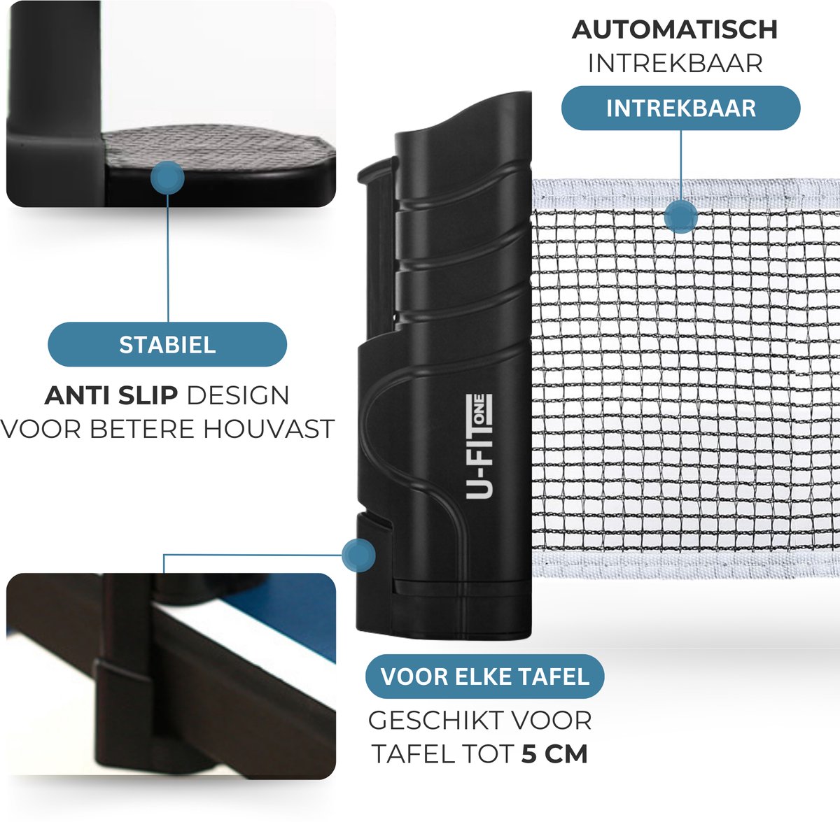 U Fit One Complete Tafeltennis Set met Ballen en Net - 4 Tafeltennisbatjes - 30 Tafeltennisballen - 2 Tafeltennisnetten - Table Tennis Rackets - Pingpong - Met Opbergtas - 3 Star — afbeelding 9