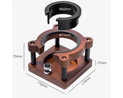 Tamping Station Walnoot Beuken - Koffie Sabotage Houder - 51 54 58mm Portafilter Distributeur - Houten Koffie Tamper Mat - Slijtvaste Anti Slip Mat