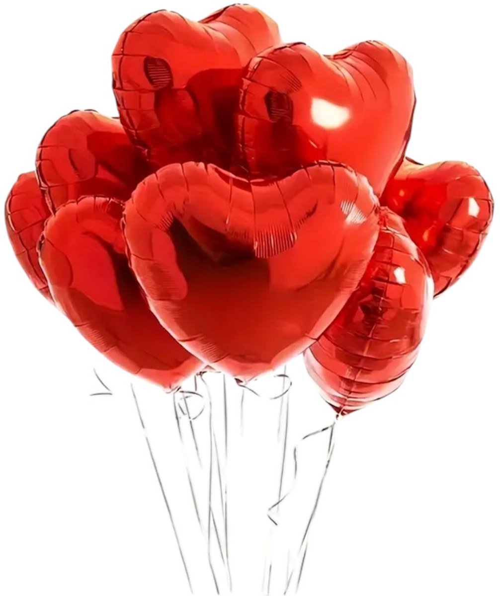 Folie Ballon Hart Rood ( 10 stuks ) 25 cm