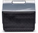 Zwarte Igloo Playmate koelbox met diamantplaatpatroon op de voorkant