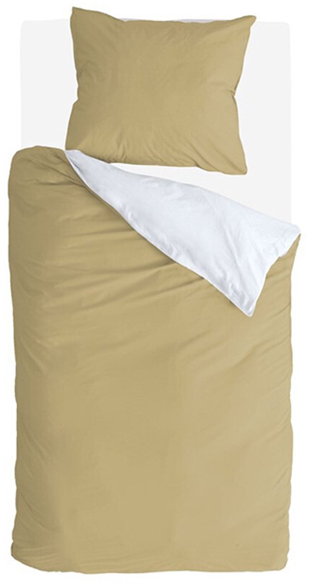Byrklund Dekbedovertrek Side Way - 240x220 - 100% Katoen - Okergeel / Wit van Merkloos — afbeelding 4