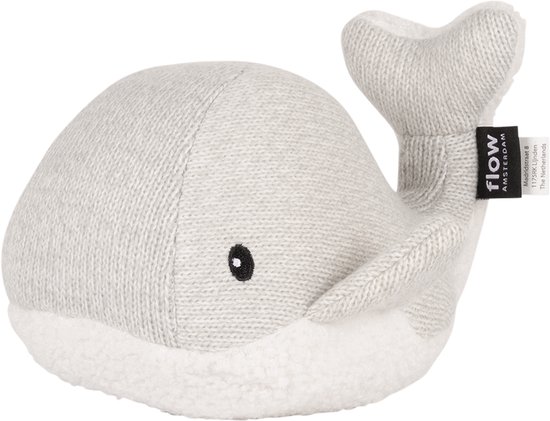 Flow Amsterdam - Oplaadbare hartslag knuffel - Moby Grey - White noise - Hartslag - Ademgeluid van Flow Amsterdam — afbeelding 3
