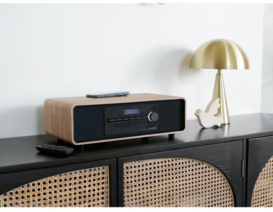 Bluetooth microsysteem - THOMSON - Hout/Zwart - FM Radio/DAB+/CD/MP3/USB/Inductie, 75W, LCD display, Afstandsbediening, Voeding. 230V van Merkloos — afbeelding 3