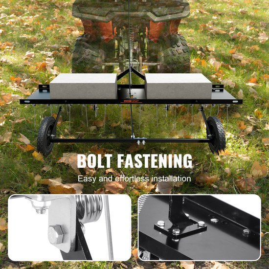 VEVOR Verticuteermachine, Gazoneg, Mosverwijderaar, Gazonbeluchter, 24 Tanden, 121,9 cm van VEVOR — afbeelding 3