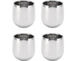 Rvs Tumbler Dubbele Muur Geïsoleerde Koffiekop Reizen Mok Wijn Tumbler Voorkomen Verbrandende Gebogen Cup 200 ML - Travel Mug - Roestvrij Staal