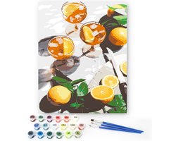 Rubye® Schilderen op nummer volwassenen - Orange Cocktails - 40x50cm